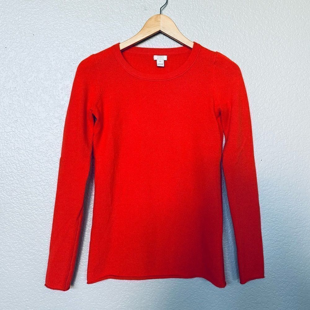 J.Crew Cashmere Orange Long Sleeve Sweater Top XXS